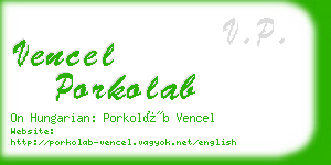 vencel porkolab business card